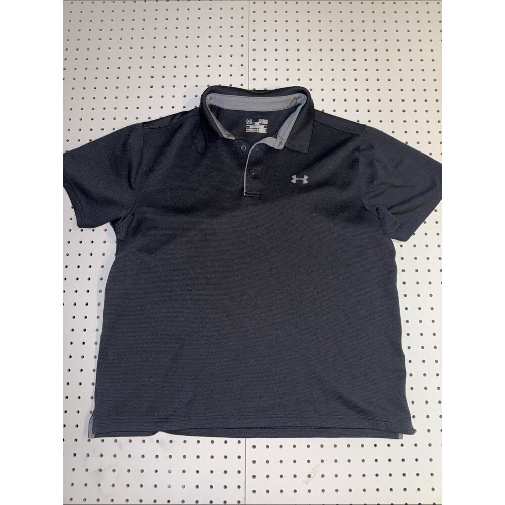 Under Armour Men’s XL HeatGear Short Sleeve Sweatshirt Polo Black